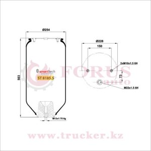 Пневмоподушка 4158 N P02 без стакана (Schmitz) (ST8185S)